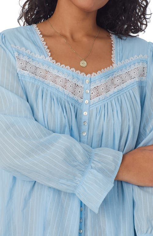Eileen West Long Sleeve Cotton Ballet Nightgown In Blue