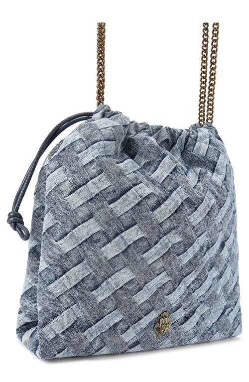 Kurt Geiger London Kensington Drawstring Denim Shoulder Bag In Navy