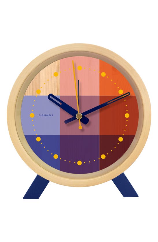 Cloudnola Riso Wooden Alarm Clock In Red & Blue