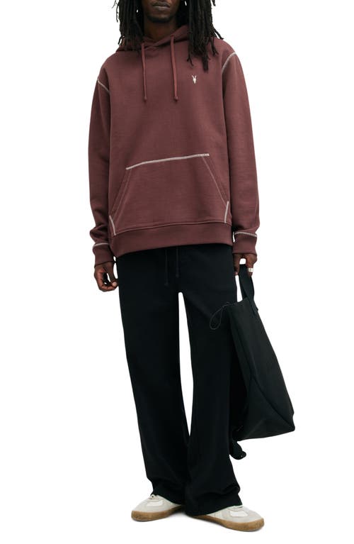 Shop Allsaints Amir Oversize Pullover Hoodie In Moretti Red