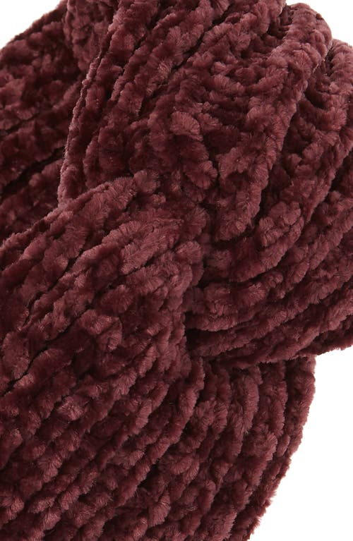 Shop Trouve Trouvé Chenille Headband In Burgundy Fig