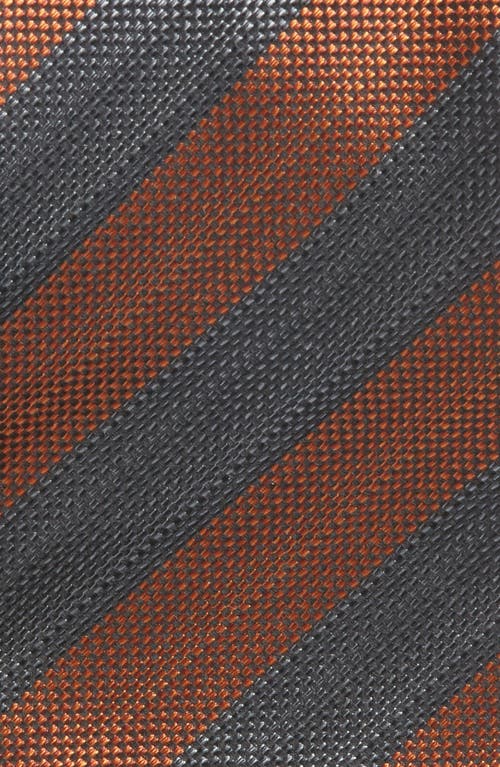 Shop Nordstrom Stripe Silk Tie In Orange