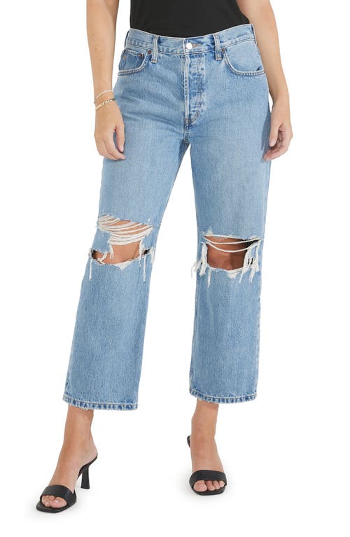 ÉTICA Altin Loose Fit Ripped Crop Boyfriend Jeans in Sea Wall
