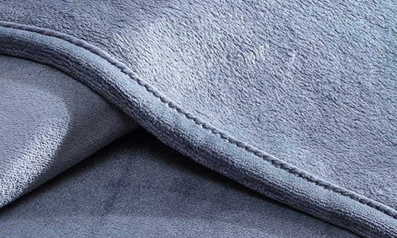 Shop Calvin Klein Core Plush Blanket In Slate B Lue