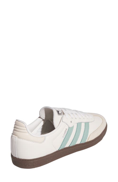 Shop Adidas Originals Adidas Samba Sneaker In Cloud/hazy Green/white