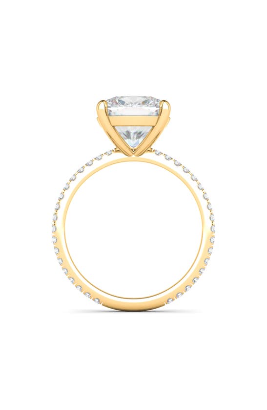 Shop Hautecarat Cushion & Pavé Lab Created Diamond 18k Gold Ring In 18k Yellow Gold