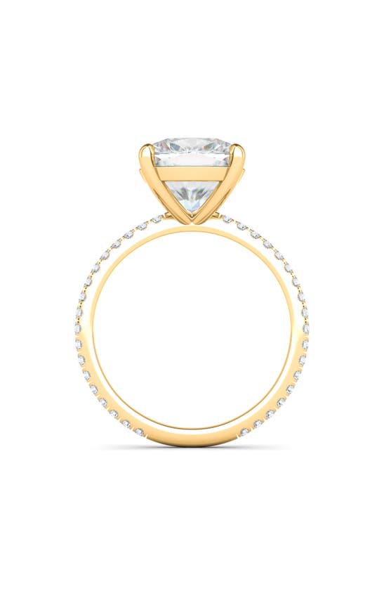 Hautecarat Everyday By Cushion & Pavé Lab Created Diamond 18k Gold Ring In 18k Yellow Gold