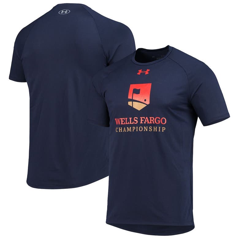 Shop Under Armour Navy Wells Fargo Championship Tech 2.0 Raglan T-shirt