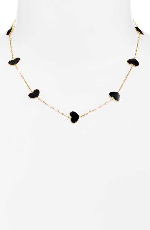 Shop Shymi Enamel Heart Station Necklace In Gold/black