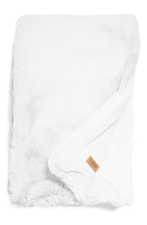 UnHide The Marshmallow 2.0 Medium Faux Fur Throw Blanket in Snow White at Nordstrom