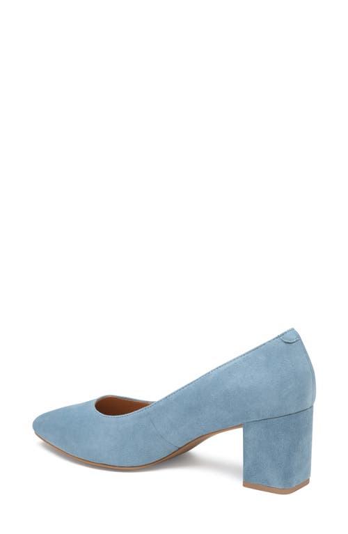 Shop Johnston & Murphy Vicki Block Heel Pump In Slate Blue Suede