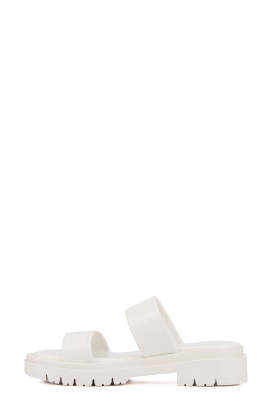 Olivia Miller Tempting Platform Slide Sandal In White