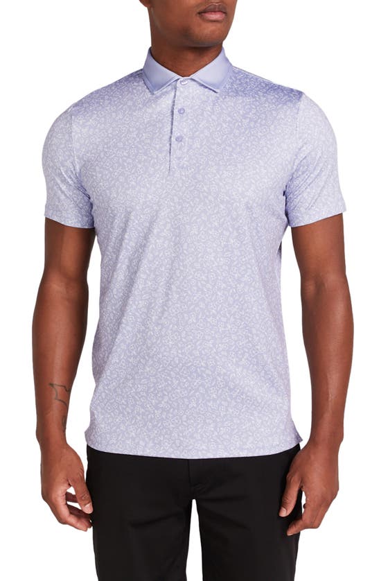 Shop Redvanly Bendall Floral Performance Golf Polo In Baby Lavender