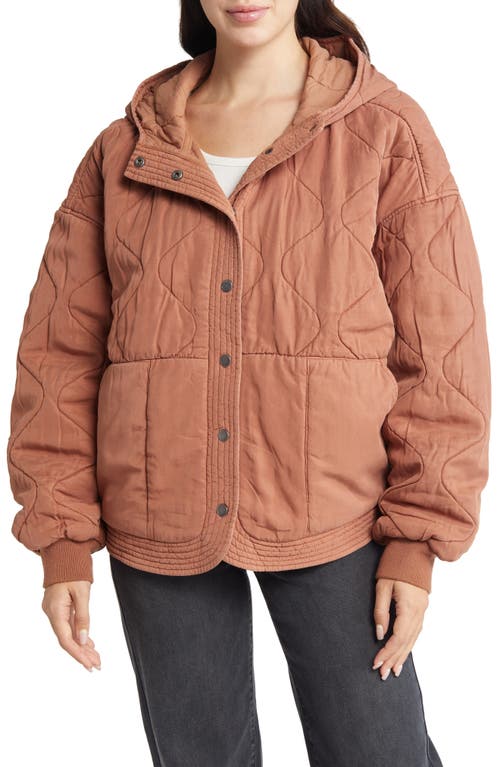 BLANKNYC Quilted Hooded Jacket in Ginger Snap