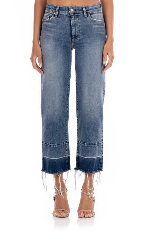 Fidelity Denim Malibu Release Hem High Waist Crop Wide Leg Jeans in Aruba