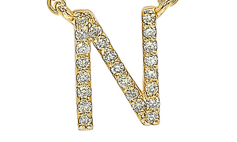 Shop Suzy Levian Diamond & 14k Yellow Gold Letter Pendant Necklace In Gold - N