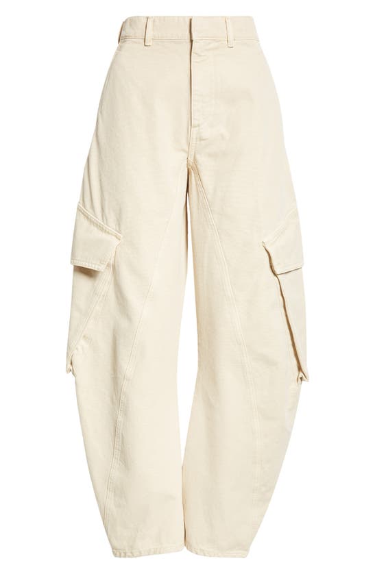 Shop Jw Anderson Twisted Oversize Cargo Pants In Chalk