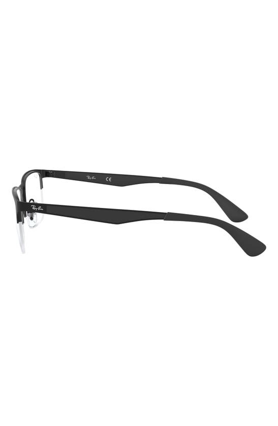 Shop Ray Ban Ray-ban 54mm Semi Rimless Rectangular Optical Glasses In Matte Black