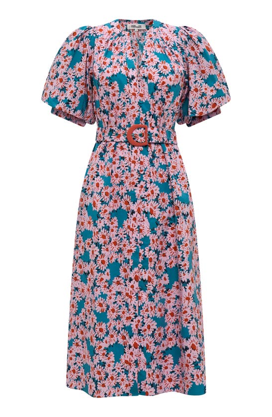 Shop Diane Von Furstenberg Laena Floral Stretch Cotton Blend Dress In Vintage Daisies Sm Pink
