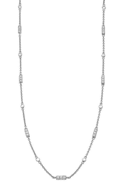 Diamond Station Necklace in Silver