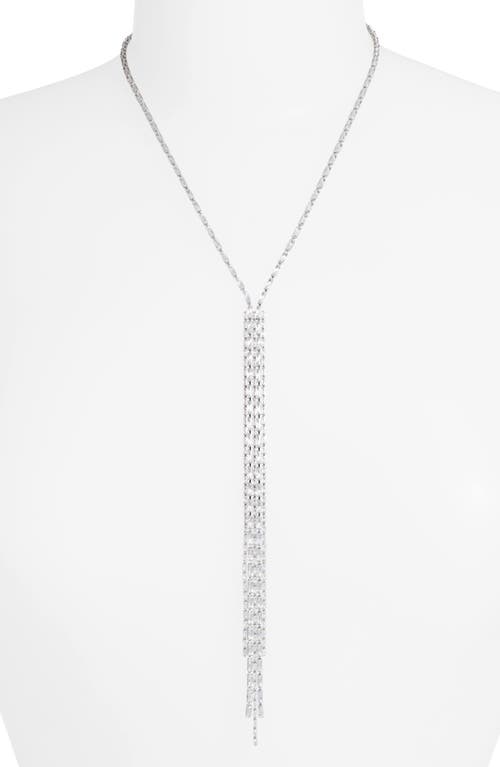 Shop Nordstrom Baguette Cubic Zirconia Fringe Y-necklace In Clear- Silver