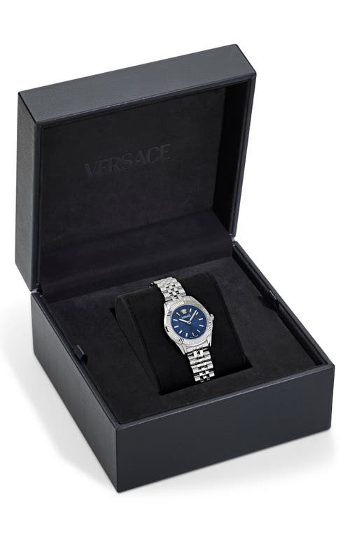 Shop Versace Petite Greca Time Bracelet Watch, 30mm In Stainless Steel