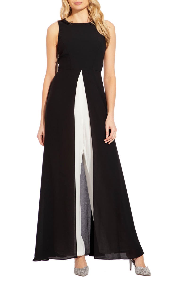 Adrianna Papell Crepe Overlay Jumpsuit | Nordstrom