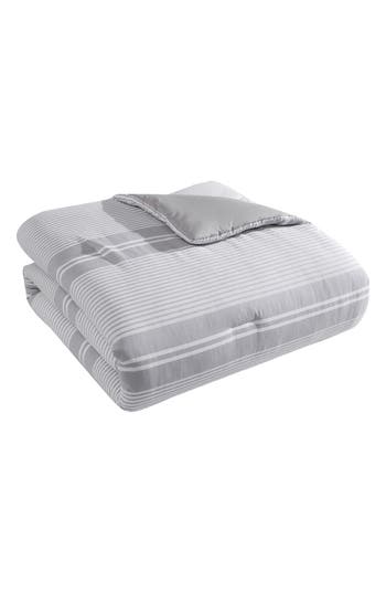 Tahari Gwen Waffle Knit 3-piece Comforter Set In White/grey