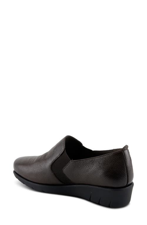 Spring Step Arete Wedge Slip-on Sneaker In Dark Brown