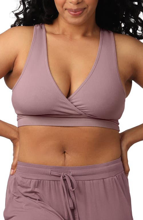 Shop Kindred Bravely Racerback Crossover Maternity/nursing Bra In Twilight