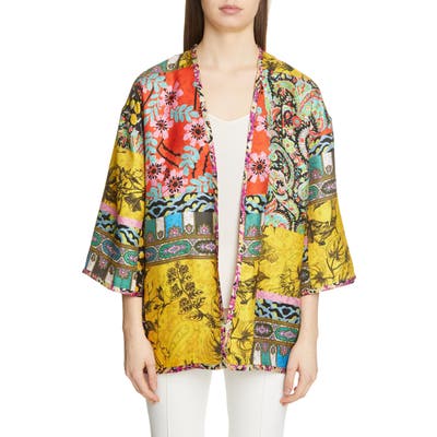 Etro Reversible Paisley & Patchwork Print Open Front Jacket