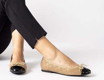 Black and shop tan ballet flats