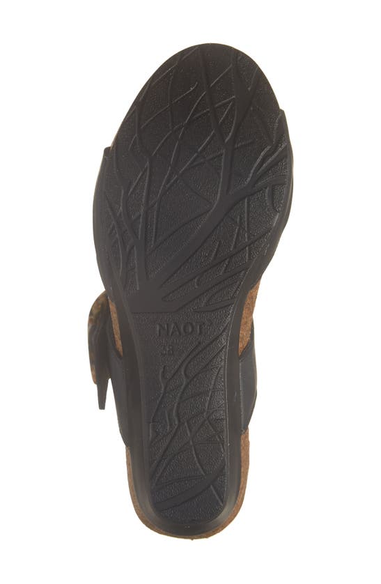 Naot Kingdom Wedge Slide Sandal In Jet Black Leather
