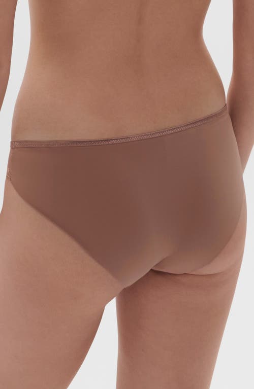 Simone Perele Andora Embroidered Mesh Bikini In Amaretto