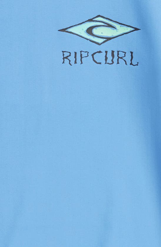 Shop Rip Curl Kids' Lost Islands Logo Short Sleeve Rashguard In Blue Yonder