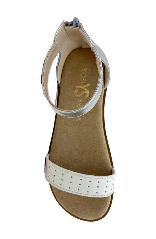 Yosi Samra Kids' Miss Cambelle Ankle Strap Sandal In White Perforated