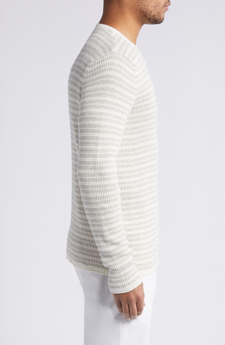 Billy Reid Heirloom Stripe Cotton & Cashmere Waffle Stitch Crewneck ...