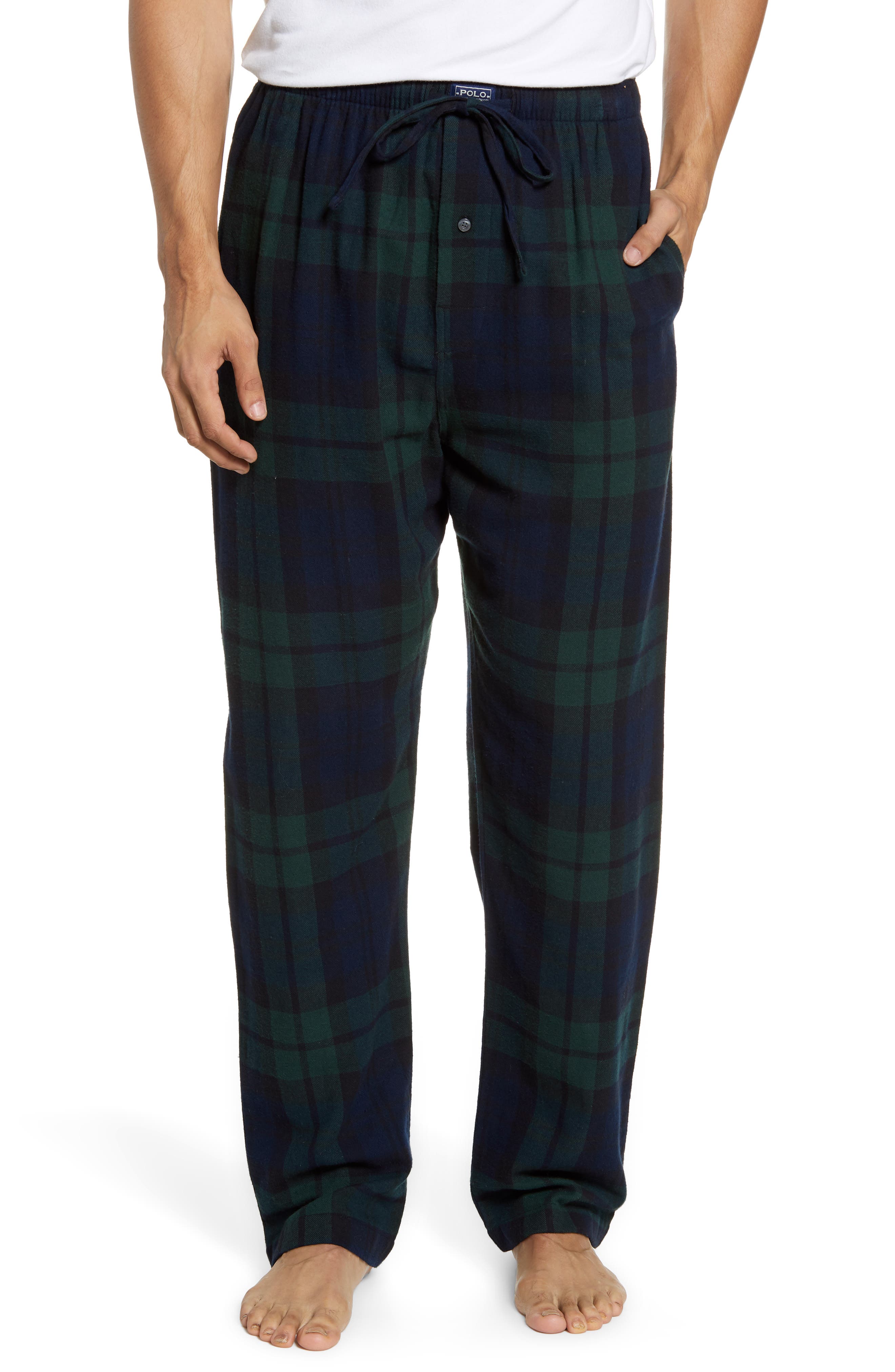 polo ralph lauren men's plaid flannel pajama pants