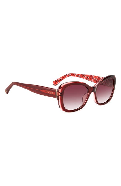 Shop Kate Spade New York Elowen 55mm Gradient Round Sunglasses In Red/burgundy Grad