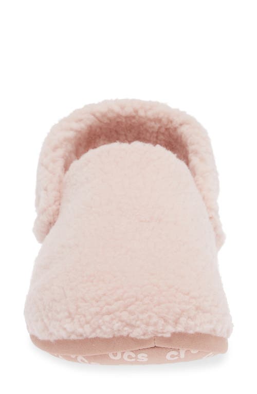 Shop Crocs Classic Cozzzy Faux Fur Slipper Clog In Pink Clay