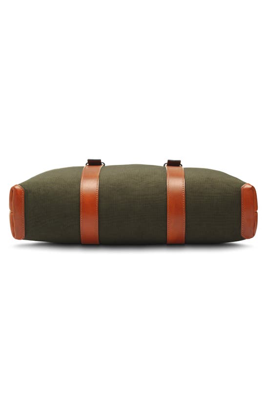 Bosca Arno Slim Recycled Nylon & Leather Tote In Olive Drab