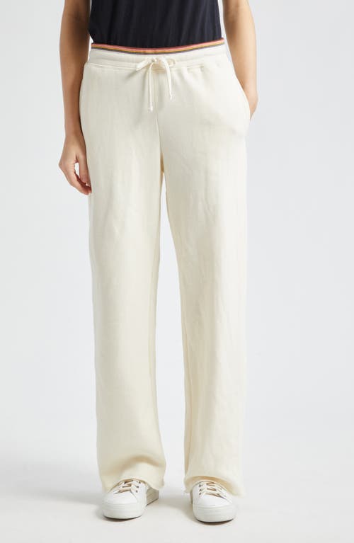 Anytime Wide Leg Cotton Blend Sweatpants in Antique White