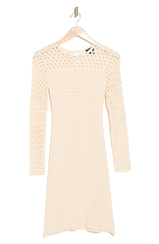 Lumiere Long Sleeve Crochet Dress In White