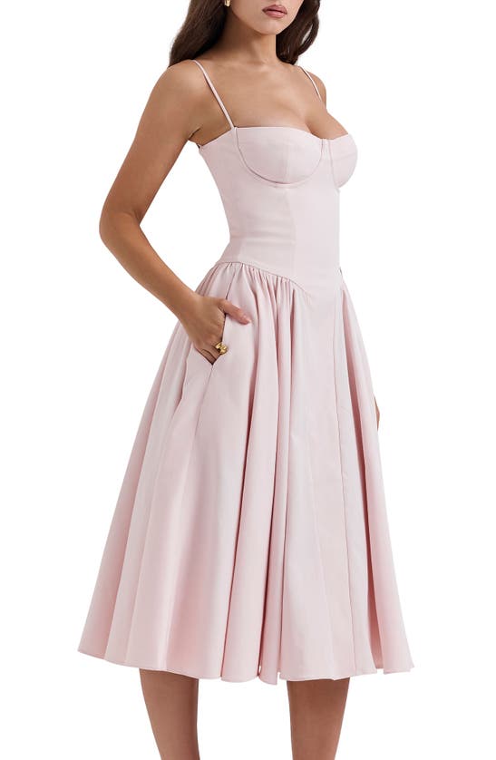 Shop House Of Cb Samaria Corset Fit & Flare Dress In Pink Salt