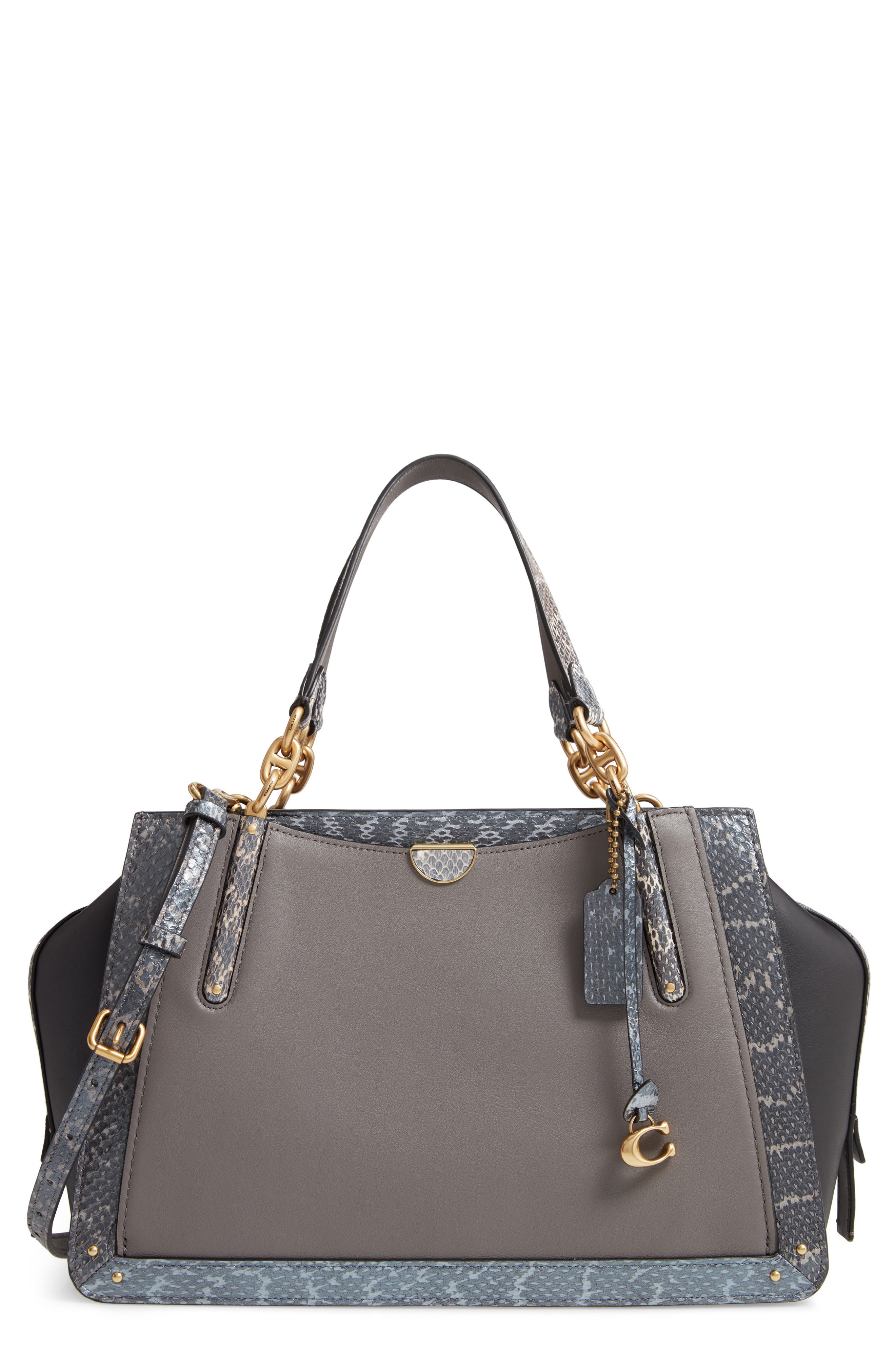 coach exotic mixed leather dreamer satchel