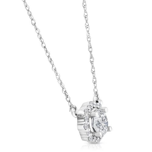 Bliss Diamond 5/8 Ct Halo Diamond Pendant 14k Gold Lab Grown Necklace 18" In 14k White Gold