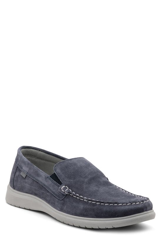 Ara Lagrange Moc Toe Loafer In Blue Suede