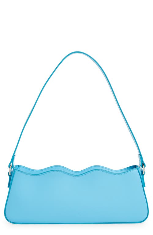 Mach & Mach Wave Leather Baguette Bag in Azure Blue