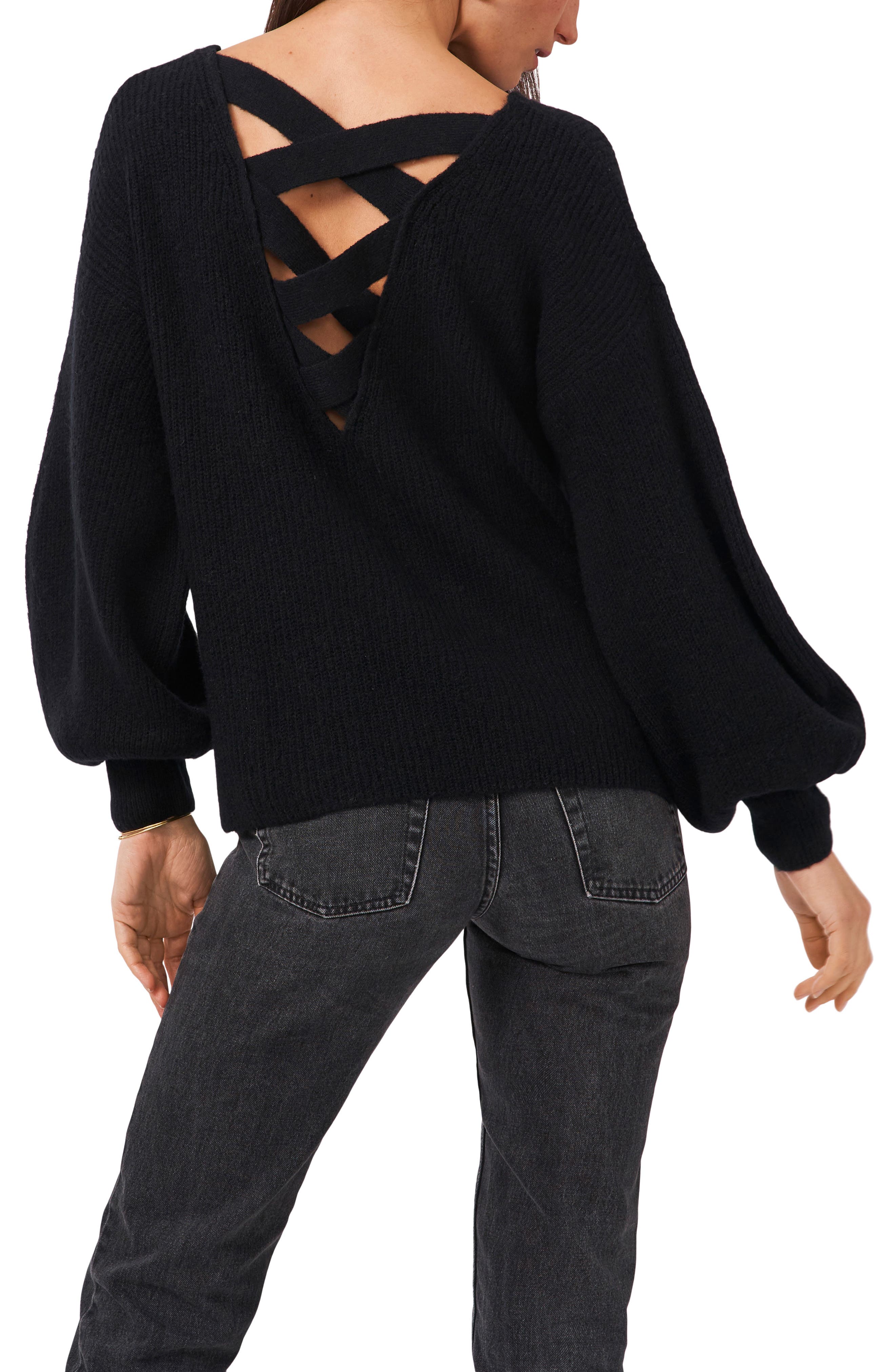 1 state bubble sleeve sweater