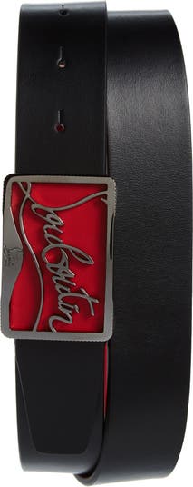 Ricky Logo Buckle Leather Belt